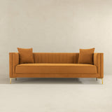 English Elm Ashcroft Furniture - Angelina Sofa 91" (Cognac Velvet)