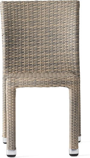English Elm Christopher Knight Home® - LARACHE Aluminum Framed Armless Rattan Dining Chair – Stackable, Weather-Resistant, Lightweight Design Grey 37.01 L x 29.13 W x 18.5 H N776P261516C