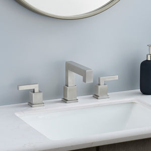 English Elm Brushed Nickel Waterfall Widespread Bathroom Faucet - Modern 2-Handle Vanity Sink Fixture Set T3177P277507