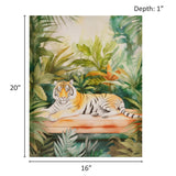 Madison Park Jungle Feline Transitional Jungle Tiger Canvas Wall Art MP95C-0338 Tiger Green Multi