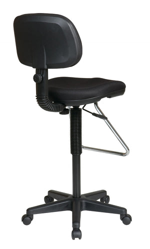 OSP Home Furnishings Economical Fabric Office Chair with Chrome Footrest Swivel Seat and Pneumatic Height Adjust DC430-231