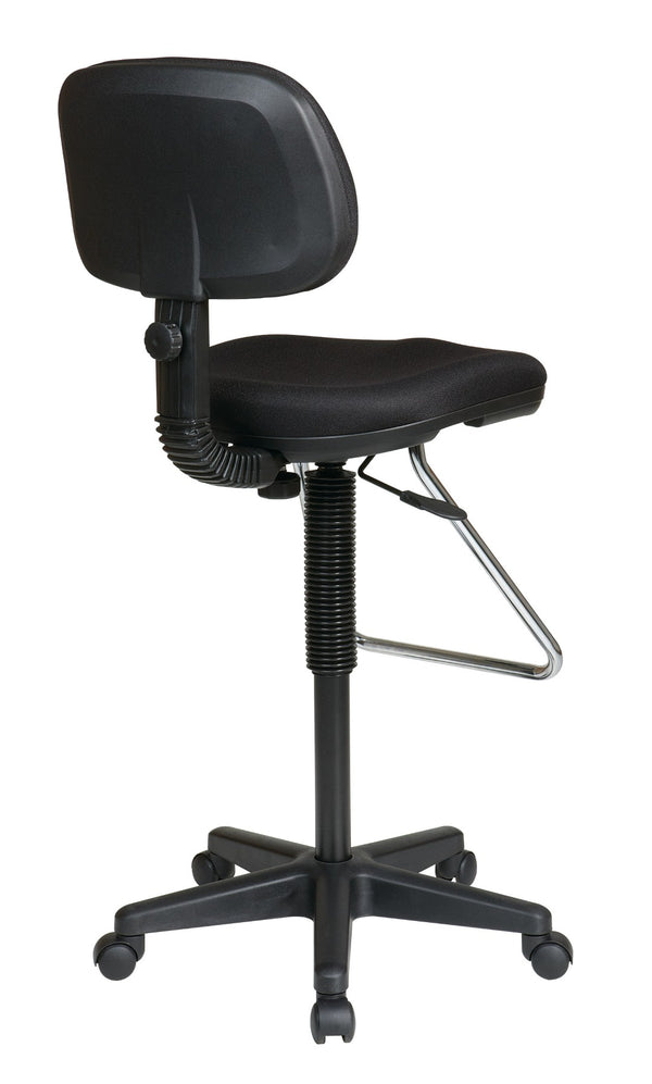 OSP Home Furnishings Economical Fabric Office Chair with Chrome Footrest Swivel Seat and Pneumatic Height Adjust DC430-231