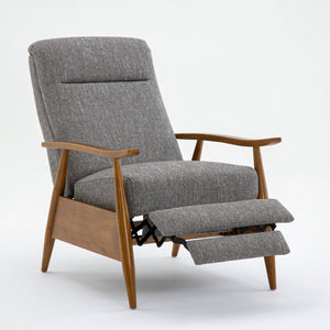 English Elm Tustin Wood Arm Push Back Recliner with Stain-Resistant Performance Fabric and Chestnut Legs, Cozy Comfort Gray B050P281019