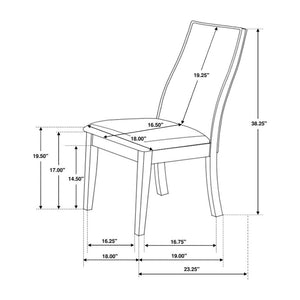 English Elm Set Of 2 Fabric Upholstered Dining Chairs In Rich Chocolate With Espresso Wood Frame Design B016P223109-GIGA