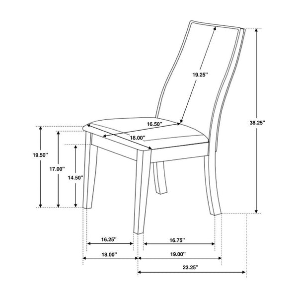 English Elm Set Of 2 Fabric Upholstered Dining Chairs In Rich Chocolate With Espresso Wood Frame Design B016P223109-GIGA
