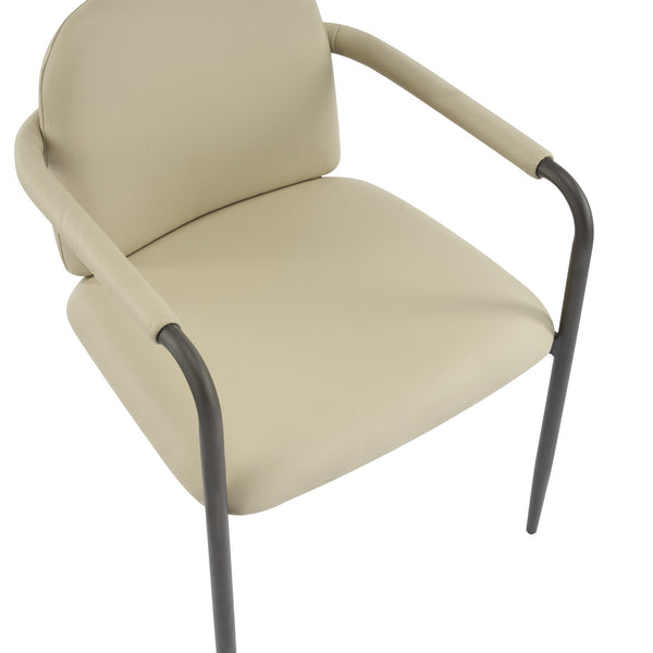 English Elm Christopher Knight Home® - Dinning modern iron-frame dining chair set of 2 with durable fabric seats, compact, stylish and sturdy Espresso,khaki N771P247180V