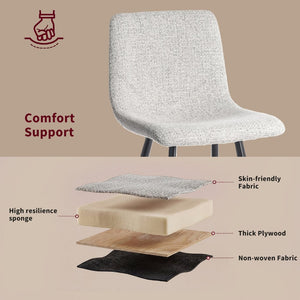 English Elm Modern Upholstered Gray Fabric Barstool with Black Metal Frame for Kitchen Island W5096P400393