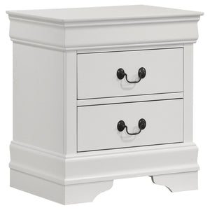 English Elm Mckee Queen Bedroom Set White Panel Bed Dresser Nightstand Mirror Four Piece Suite B062S01793