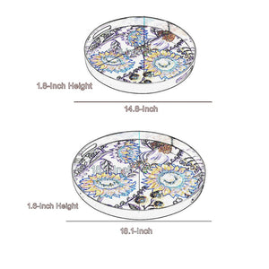 English Elm 2 Round Decorative Trays with Sunflower Motifs Tall Rim Mdf Living Room Accent B056P416849