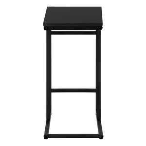 English Elm Accent Table, Modern C-Shaped Design For Versatile Use As Snack Or Laptop Stand, Black Finish B2710P218970