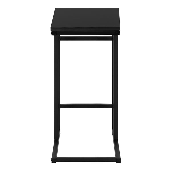 English Elm Accent Table, Modern C-Shaped Design For Versatile Use As Snack Or Laptop Stand, Black Finish B2710P218970