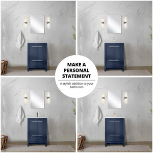 English Elm Navy Blue Bath Vanity With White Quartz Top & Brushed Nickel Faucet – Stylish Storage Solution! P2 B2731P259241-GIGA