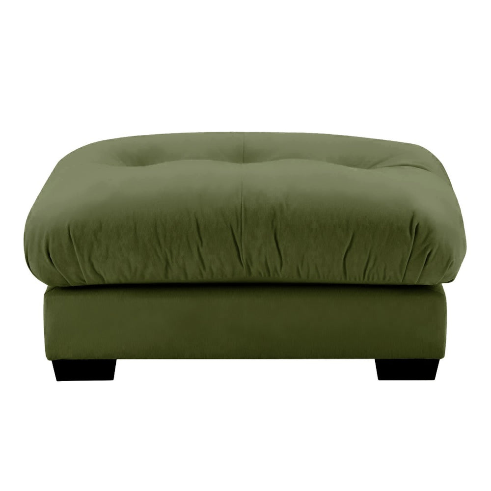 English Elm Milano Modular Velvet Sofa Sectional with Bolster Arms for Modern Living Rooms Olive Green W714P293270