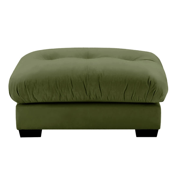 English Elm Milano Modular Velvet Sofa Sectional with Bolster Arms for Modern Living Rooms Olive Green W714P293270