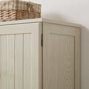 English Elm 72.4" Tall Storage Cabinet with 8 Doors and 4 Shelves, Oak Finish Large Freestanding Organizer for Home White W2275P292650