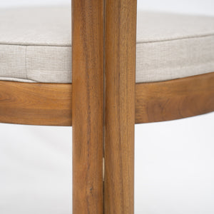 English Elm Christopher Knight Home® - Cove Acacia Wood Dining Chair Set Of 2 With Teak Finish And Beige Cushions For Indoor/Outdoor Use N775P329653T