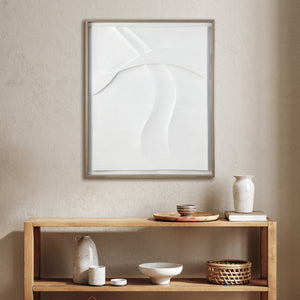 JLA Home INK+IVY - Textured Sculptural Framed Carved Resin Wall Art 26.75"x32.75" Abstract Paths Collide Relief, Weathered Frame II95B-0159