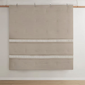 JLA Home Madison Park - 7 Piece Lace Trim Comforter Set Elevates Farmhouse Bedroom with Pintuck Texture, Hypoallergenic Comfort Taupe MP10-8346