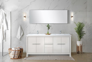 English Elm White Double Bath Vanity Set With Cultured Marble Top, Chrome Faucet, And Full-Width Mirror – 72” W B2731S01757-GIGA