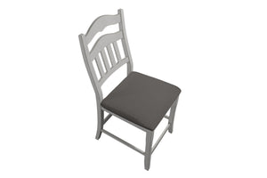 English Elm Contemporary Rustic Antique White Counter-Height Ladder Back Chairs with Upholstered Cushions, 2pc B011P368158