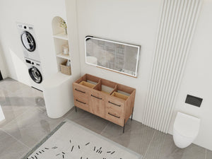 English Elm 48" Freestanding Bathroom Vanity with Soft Close Door 4 Drawers Plywood Build W999P405132