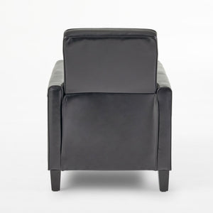 English Elm Christopher Knight Home® - Black Black Fax Leather Push Back Chair — Ergonomic PU Leather Recliner, Plush Padding, Durable Frame 52422.00PUBLK