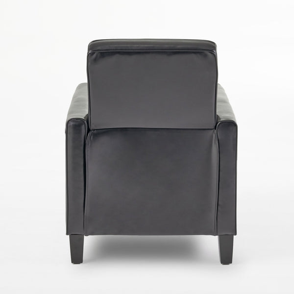 English Elm Christopher Knight Home® - Black Black Fax Leather Push Back Chair — Ergonomic PU Leather Recliner, Plush Padding, Durable Frame 52422.00PUBLK