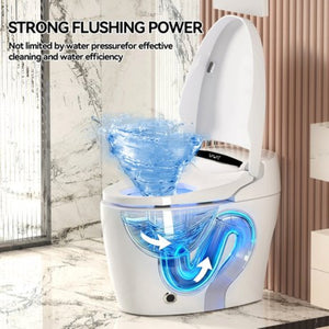 English Elm Smart Bidet Toilet with Auto Open Seat Heated Wash Warm Air Dry and Remote W3133P384770