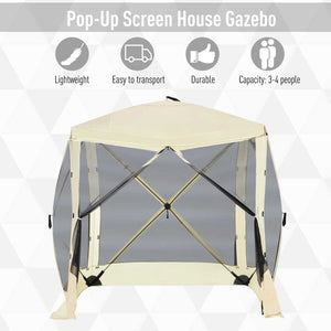 English Elm Outsunny Pop up Screen Shelter Mesh Sidewalls Fiberglass Frame Portable Carry Bag Included W2225P200736