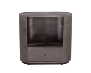 Sunpan Siena Nightstand - Handcrafted Iron Frame with Unique Finish and Ample Storage for Elegant Bedrooms Oval - 30W x 18D x 28H