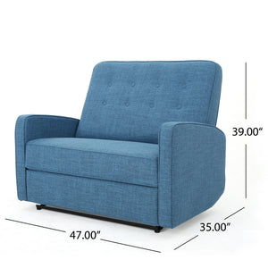 English Elm Christopher Knight Home® - 47" Wide Manual Standard Recliner with Plush Fabric Upholstery, Spacious 47" Seat, Durable Frame, Comfort Blue 61259.00MBLU