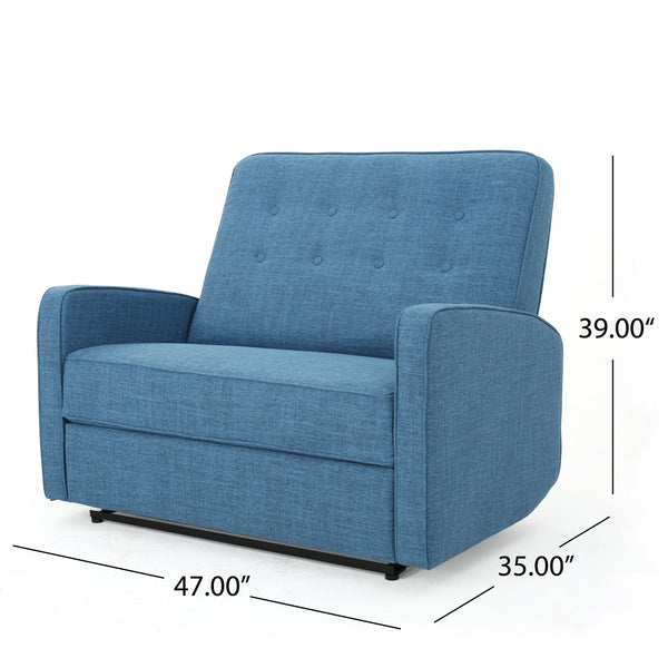 English Elm Christopher Knight Home® - 47" Wide Manual Standard Recliner with Plush Fabric Upholstery, Spacious 47" Seat, Durable Frame, Comfort Blue 61259.00MBLU