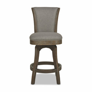 English Elm Jennifer Taylor Home - Henry 27" Armless Swivel Counter Height Bar Stool Heathered Linen Upholstered High Back Support Gray B2719P238374