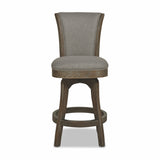 English Elm Henry 27” Armless Swivel Counter Height Bar Stool, Heathered Grey Linen