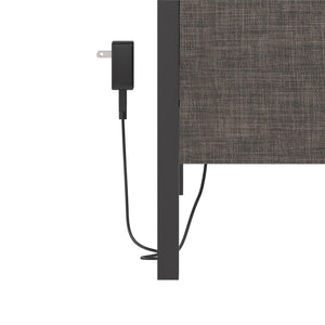 English Elm Paloma Linen Upholstered Bed Channel Tufted Headboard with Built-in Dual Usb Ports B2733P445252