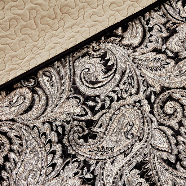 JLA Home Madison Park - 6 Piece Jacquard Quilt Set with Metallic Paisley Sheen, Reversible Texture and Hotel-Quality Finish 90 L x 90 W x 0.25H MP13-2694