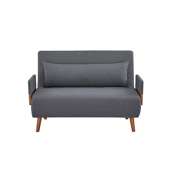 English Elm TRIO Extra Loveseat sleeper sofa bed converts in 10s with 3-position backrest, breathable linen, silent hinges for small spaces Grey W3391P325417