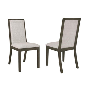 English Elm Set Of 2 Beige Upholstered Dining Chairs With Dark Grey Frame - Stylish Comfort For Any Space B016P227297-GIGA