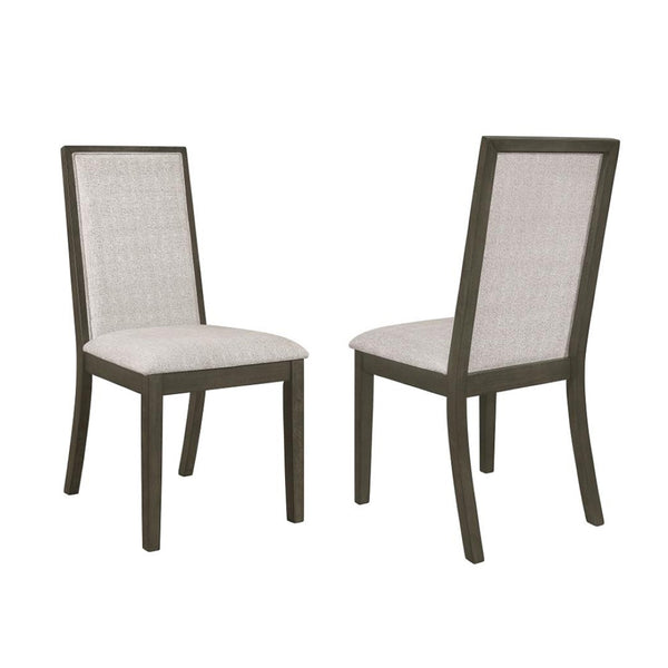 English Elm Set Of 2 Beige Upholstered Dining Chairs With Dark Grey Frame - Stylish Comfort For Any Space B016P227297-GIGA