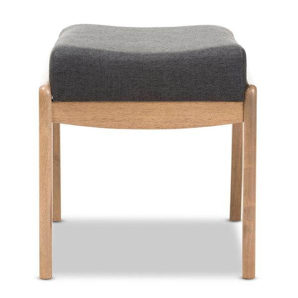 Baxton Studio Baxton Studio Wera Compact Mid-Century Ottoman in Dark Grey Fabric for Stylish Living Spaces BBT5271-Dark Grey