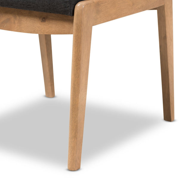 Baxton Studio Baxton Studio Wera Compact Mid-Century Ottoman in Dark Grey Fabric for Stylish Living Spaces BBT5271-Dark Grey