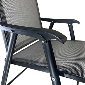 English Elm Outdoor Stackable Folding Chairs Set Ergonomic Mesh Back Steel Frame Patio Seating Gray W5159P445934