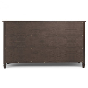 English Elm Connaught Solid Wood Buffet with Glass Doors Raised Panel Drawers Dining Storage B136P436051