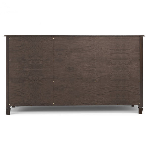 English Elm Connaught Solid Wood Buffet with Glass Doors Raised Panel Drawers Dining Storage B136P436051