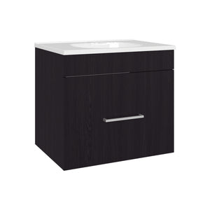 English Elm Bathroom Vanity with Sink Engineered Wood, Single Drawer Storage, Compact Modern Minimalist Design Black 28.35 L x 23.23 W x 11.81 H B097P350323