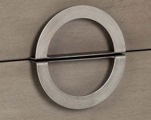 Sunpan Emery Handcrafted Nightstand with Soft Closing Drawers - Unique Design for Modern Bedrooms Antique Silver / Ash Grey