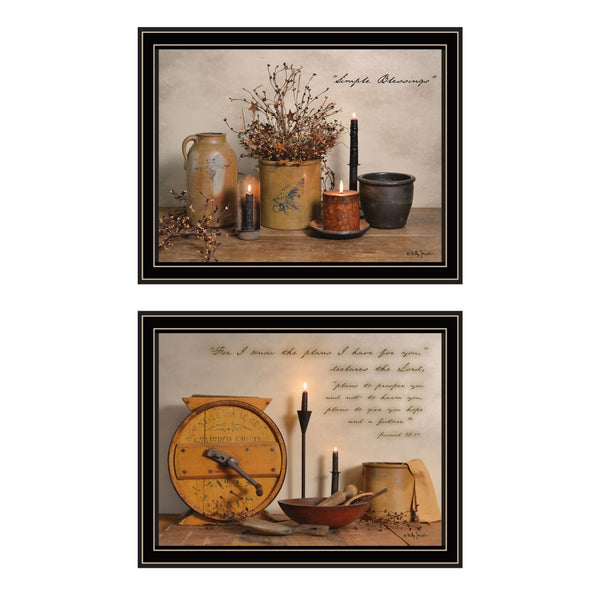 English Elm Trendy Decor 4u Simple Blessings Two Piece Framed Faith Typography Art Set B067P254102