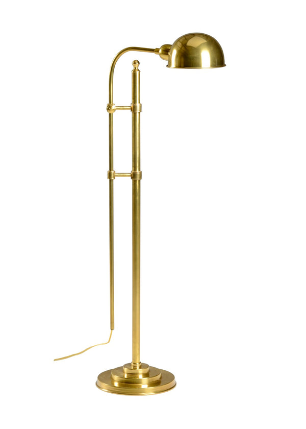 Wildwood Essex Solid Brass Floor Lamp With Antique Patina, Telescoping 40–53" Adjustable Arm For Reading 7859