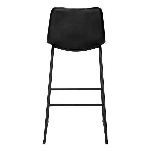 English Elm Office Bar Height Chair with Curved Supportive Back and Cushioned PU Seat on Slim Metal Frame Black 30 L x 23 W x 11 H B2710P219933