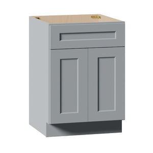 English Elm 24" Gray Shaker Solid Wood Base Cabinet Soft Close Drawer Adjustable Kitchen Bath W5662P465949